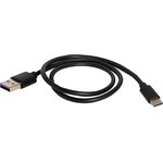 Зарядный универсальный дата-кабель USB-TYPE C PVC 2А, 0.5м чёрный 908961