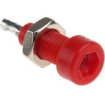 105-0802-001, Red Female Test Socket, 2mm Connector, Solder Termination, 10A, Tin Plating