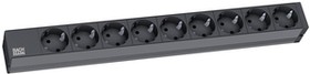333.506, Outlet Strip 9x DE Type F (CEE 7/3) Socket - DE/FR Type F/E (CEE 7/7) Plug Black 2m
