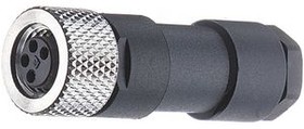 RKMC 3, Circular Connector, M8, Socket, Straight, Poles - 3, Screw Terminal, Cable Mount