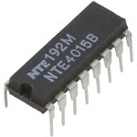 NTE4015B, CMOS Dual 4-stage Static Shift Register W/serial Input/parallel Output ...