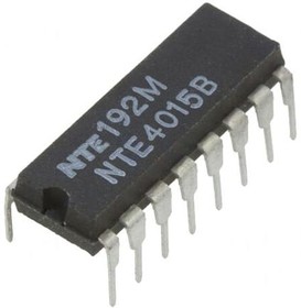 Фото 1/2 NTE4015B, CMOS Dual 4-stage Static Shift Register W/serial Input/parallel Output 16-lead