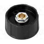 Rotary knob, 6 mm, plastic, black, Ø 31 mm, H 15 mm, A2531060