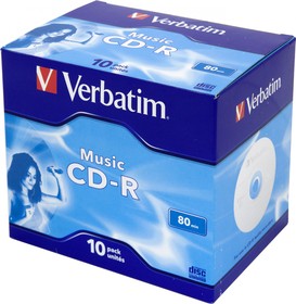 Фото 1/2 Оптический диск CD-R VERBATIM 700МБ 16x, 10шт., jewel case [43365]