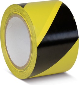 Фото 1/2 Лента ПВХ для разметки толщина 150 МКМ цвет желто/черный KMSW07533