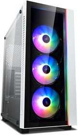 Фото 1/10 Корпус Deepcool MATREXX 55 V3 ADD-RGB WH 3F без БП, большое боковое окно, 3xRGB LED 120мм ветилятора спереди, RGB LED спереди, белый, ATX