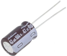 Фото 1/3 Electrolytic capacitor, 47 µF, 100 V (DC), ±20 %, radial, pitch 6 mm, Ø 10 mm