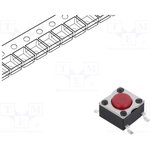 TSS 61 R, Switch Tactile N.O. SPST Round Button Gull Wing 0.05A 12VDC 2.6N SMD T/R