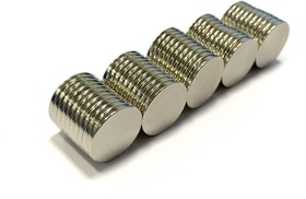 Фото 1/3 Неодимовый магнит 14х1.5 мм - 50 штук