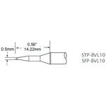 STP-BVL10, Наконечник для паяльника MFR-H1 миниволна 0.5мм х 14.22мм
