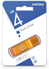Фото 1/5 USB 2.0 накопитель Smartbuy 4GB Glossy series Orange (SB4GBGS-Or)