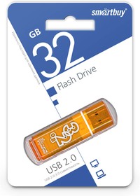 Фото 1/5 USB 2.0 накопитель Smartbuy 032GB Glossy series Orange (SB32GBGS-Or)