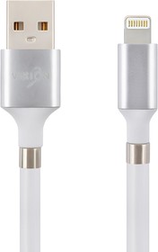 Фото 1/3 Кабель USB VIXION (K21i) самосворачиваемый для iPhone Lightning 8 pin 1м (белый)
