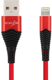 Фото 1/3 Кабель USB VIXION (K26i) для iPhone Lightning 8 pin 1м (красный)