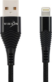 Фото 1/3 Кабель USB VIXION (K26i) для iPhone Lightning 8 pin 1м (черный)
