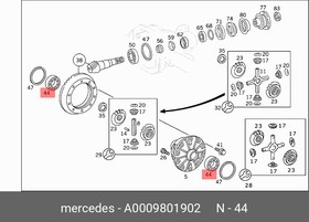 Фото 1/5 A0009801902, Подшипник дифференциала заднего моста