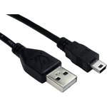 USB 2.0 Cable, Male USB A to Male Mini USB B Cable, 150mm