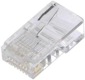 Фото 1/2 RJ458P8CR, Вилка, RJ45, PIN: 8, Конф: 8p8c, на провод, IDC, обжим