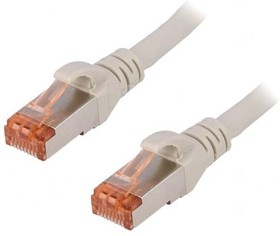 Фото 1/2 Patch cable, RJ45 plug, straight to RJ45 plug, straight, Cat 6, S/FTP, LSZH, 10 m, gray