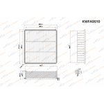 KWFA0010, Фильтр воздушный Mitsubishi Lancer IX 1.3-2.0 03-/Outlander I 2.0/2.4 03-07