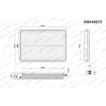 KWFA0073, Фильтр воздушный Nissan Qashqai II (J11E) 1.2-2.0 14-/X-Trail (T32) ...