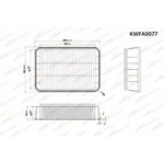 KWFA0077, Фильтр воздушный Mitsubishi Outlander II/Peugeot/Citroen (+противопылевой)