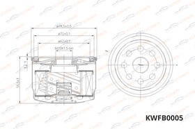 Фото 1/3 KWFB0005, Фильтр масляный Peugeot/GM/Ford/Lada/ Mitsubishi/Nissan/Renault