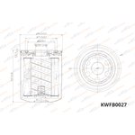 KWFB0027, Hyundai/Kia/Mazda/Mitsubishi/Nissan oil filter