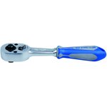 2771-55G, KING TONY Ratchet 1/4", 134 mm, 24 prongs, flag with button, lock