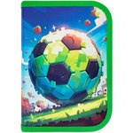 Пенал ПИФАГОР, 1 отделение, 1 откидная планка, полиэстер, 19х13 см ...