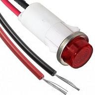 Фото 1/2 1092C1-12V, Panel Mount Indicator Round 0.5" LED Red Hi-Hat 12V Wire