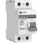 Выключатель дифференциального тока (УЗО) 2п 80А 100мА тип AC ВД-100 ...