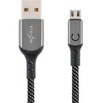 Кабель USB VIXION (K9 Ceramic) microUSB 1м (черно-белый)