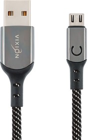 Фото 1/3 Кабель USB VIXION (K9 Ceramic) microUSB 1м (черно-белый)
