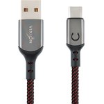 Кабель USB VIXION (K9 Ceramic) Type-C 1м (черно-красный)