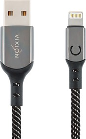 Фото 1/3 Кабель USB VIXION (K9 Ceramic) для iPhone Lightning 8 pin 1м (черно-белый)