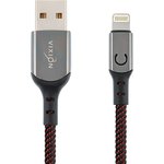 Кабель USB VIXION (K9 Ceramic) для iPhone Lightning 8 pin 1м (черно-красный)