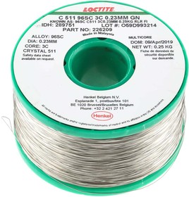 Фото 1/2 289751, Wire, 0.23mm Lead Free Solder, 217°C Melting Point