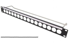Фото 1/2 CP30152, 1U 16 Port XLR Feedthrough Patch Panel with 4-40 Fixing Holes, Unloaded, 24mm Dia. Ports, Black