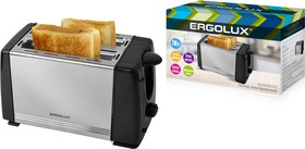 ERGOLUX ELX-ET03-C72 черный/нерж. сталь ( электрический тостер 220-240 В, 700 Вт)