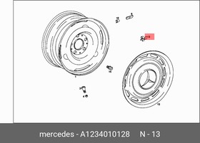 Фото 1/4 Клипса пружинная колпака колесного MERCEDES-BENZ A123 401 01 28