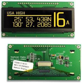 NHD-3.12-25664UCY2, Graphic OLED - 256 x 64 pixels - 2.5V - 8-bit Parallel/3-wire SPI or 4-wire SPI - Controller:SSD1322 - 1 x 20 Top