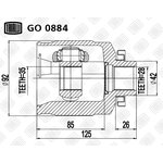 GO 0884, ШРУС Hyundai Santa Fe 05- 2.0/2.4/2.7 MT/AT внутренний правый Trialli