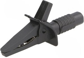 Фото 1/2 FCR7940, Crocodile Clip with 4mm Socket, 25mm, Black