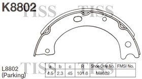 K8802, K8802_колодки барабанные!\ Nissan Patrol K160/K260 2.8-3.3D 79-90