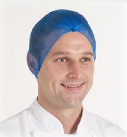 VKN00/C41SB, Blue Disposable Hair Net for Food Industry Use, Non-Metal Detectable, 144 per Package