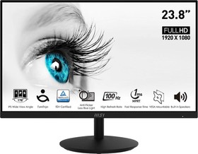 Фото 1/10 Монитор MSI 23.8" Pro MP242A черный IPS LED 1ms 16:9 HDMI M/M 300cd 178гр/178гр 1920x1080 100Hz VGA DP FHD 3.07кг