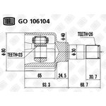 GO 106104, ШРУС внутр.ком/кт L