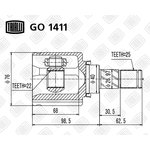 GO 1411, GO 1411_ШРУС внутренний к-кт! AT \ Nissan Tiida 1.6i 04