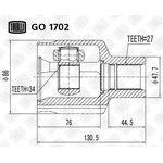 GO 1702, ШРУС SsangYong Kyron 05- внутренний Trialli